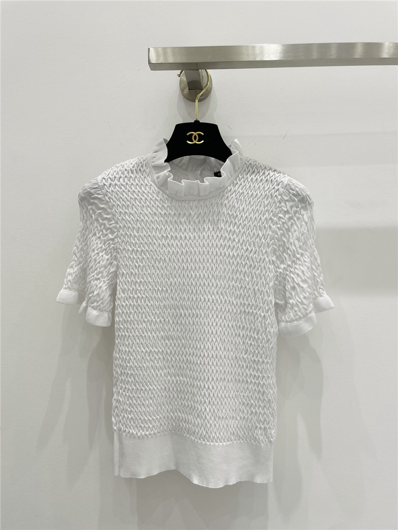Ch**el geometric wave pleated short sleeves replica d&g clothing