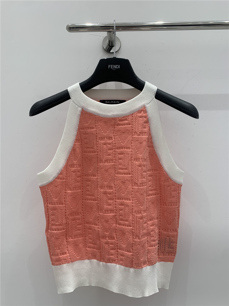 Balmain knitted halter neck vest cheap replica designer clothes