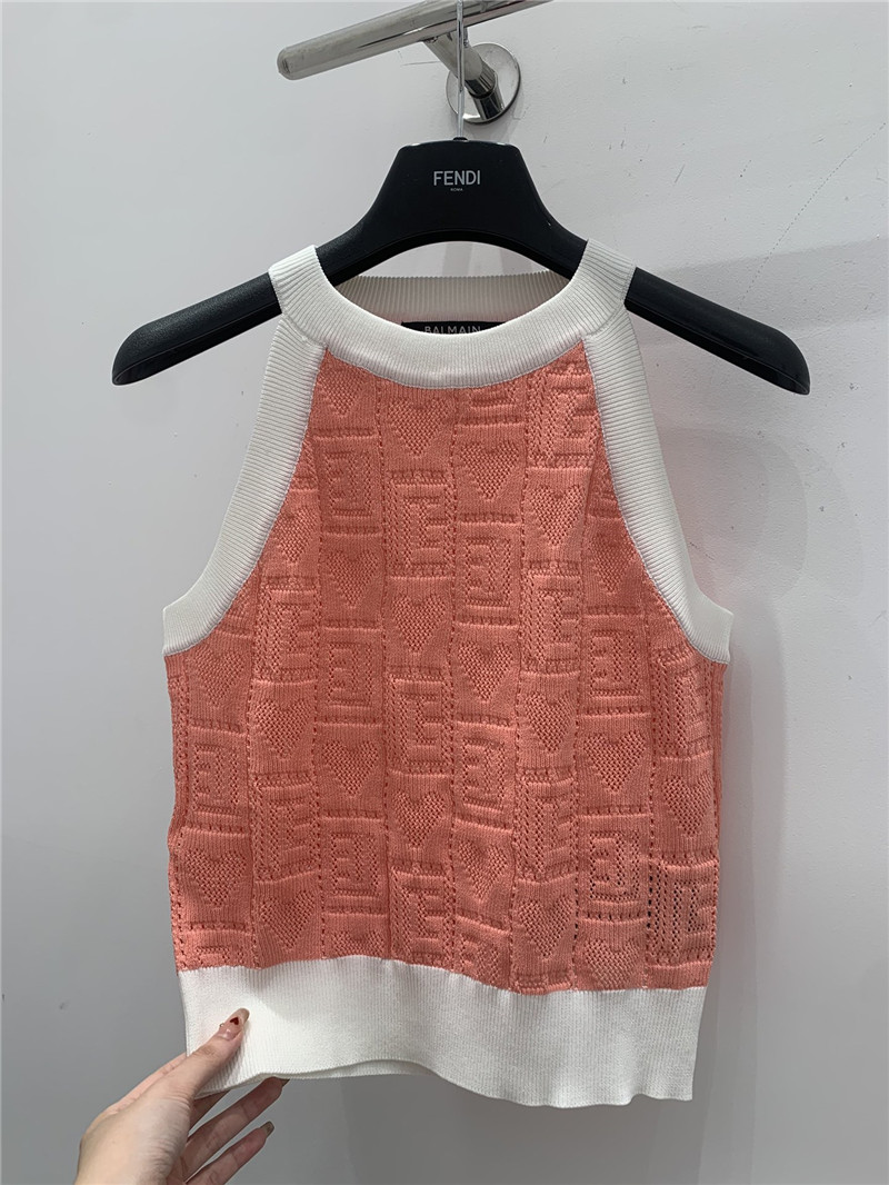 Balmain knitted halter neck vest cheap replica designer clothes
