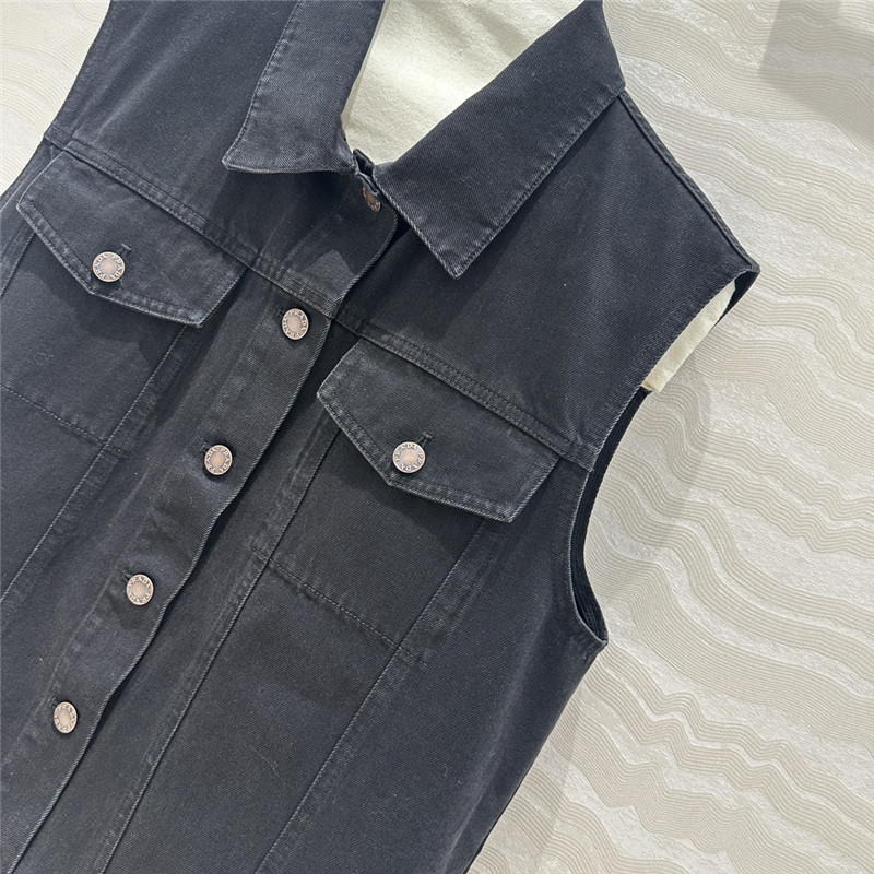 Pra*a black functional long vest replica clothing sites