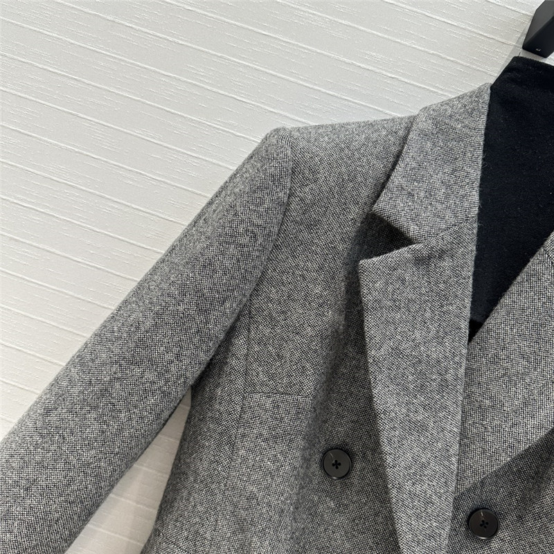 D10r grey double-breasted suit jacket replicas clothes