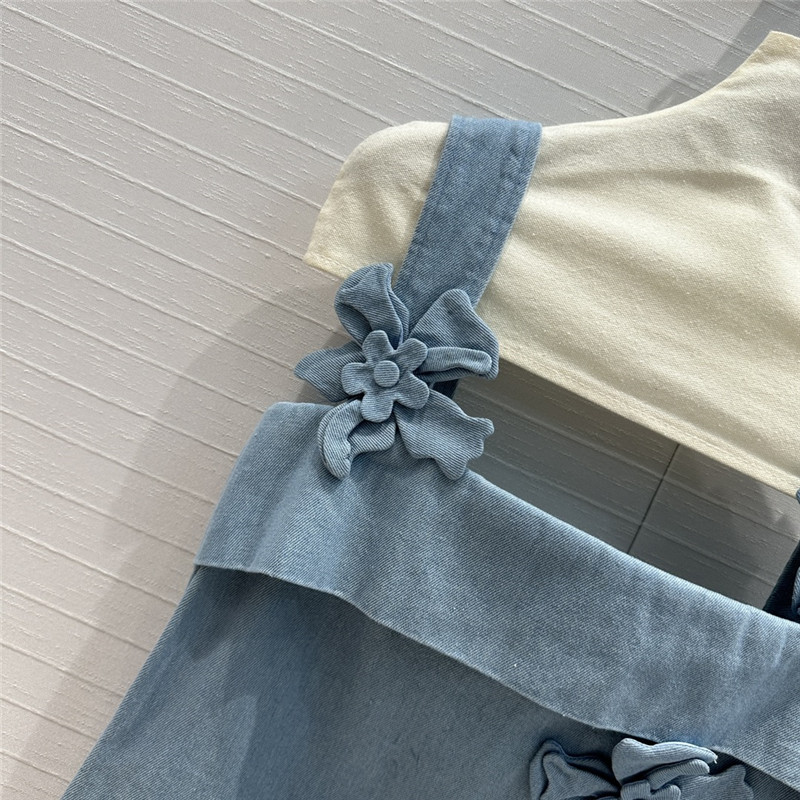 Va1e*ntin0 suspender tube top denim skirt replica clothes