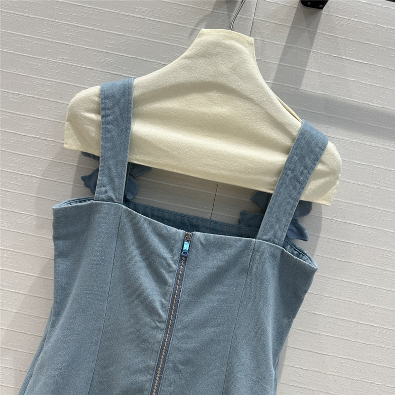Va1e*ntin0 suspender tube top denim skirt replica clothes