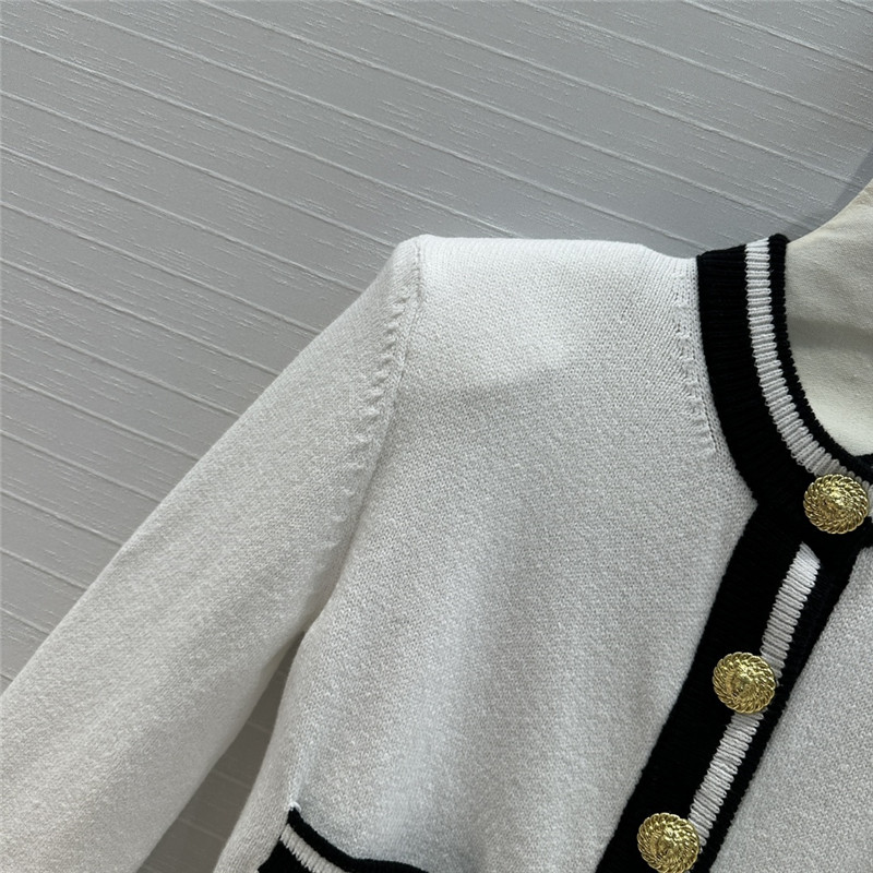 Balmain gold button knitted short cardigan replica clothes