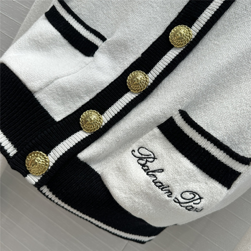 Balmain gold button knitted short cardigan replica clothes