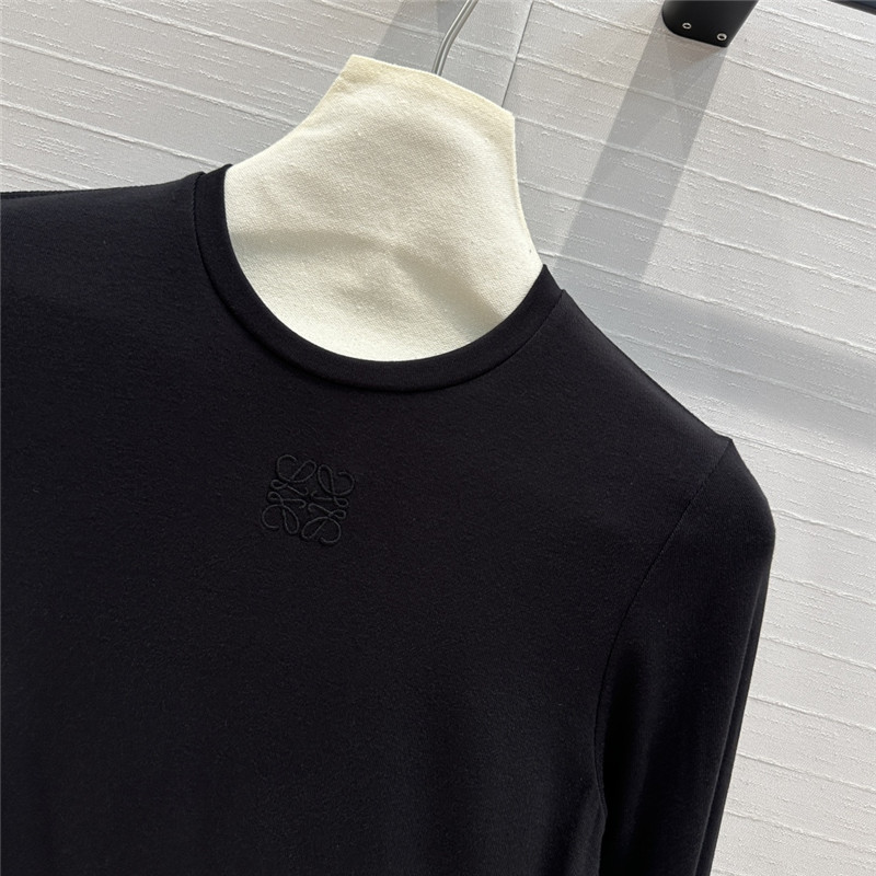 L0ew* knot embroidered bottoming shirt replica clothing