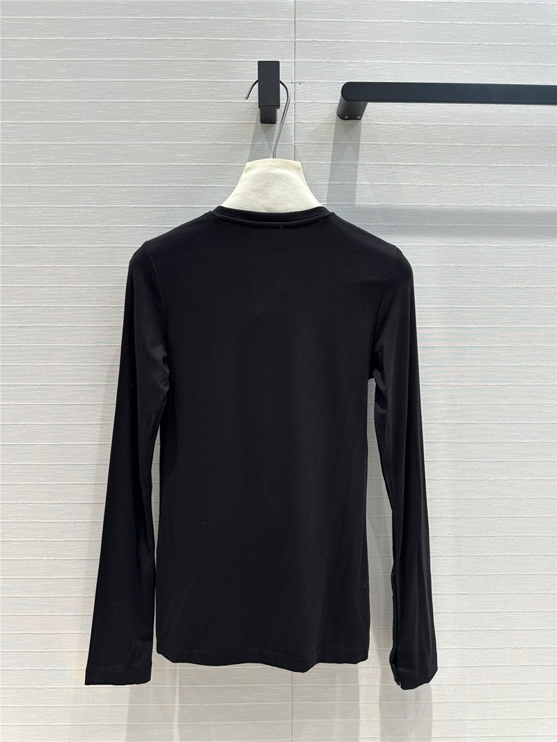 L0ew* knot embroidered bottoming shirt replica clothing