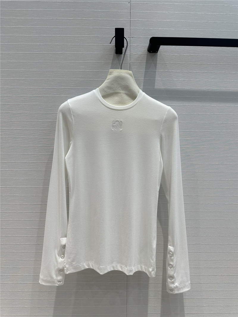 L0ew* knot embroidered bottoming shirt replica clothing
