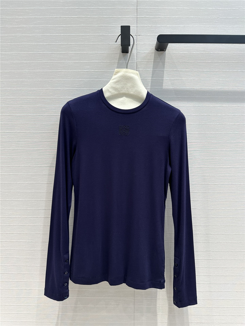 L0ew* knot embroidered bottoming shirt replica clothing