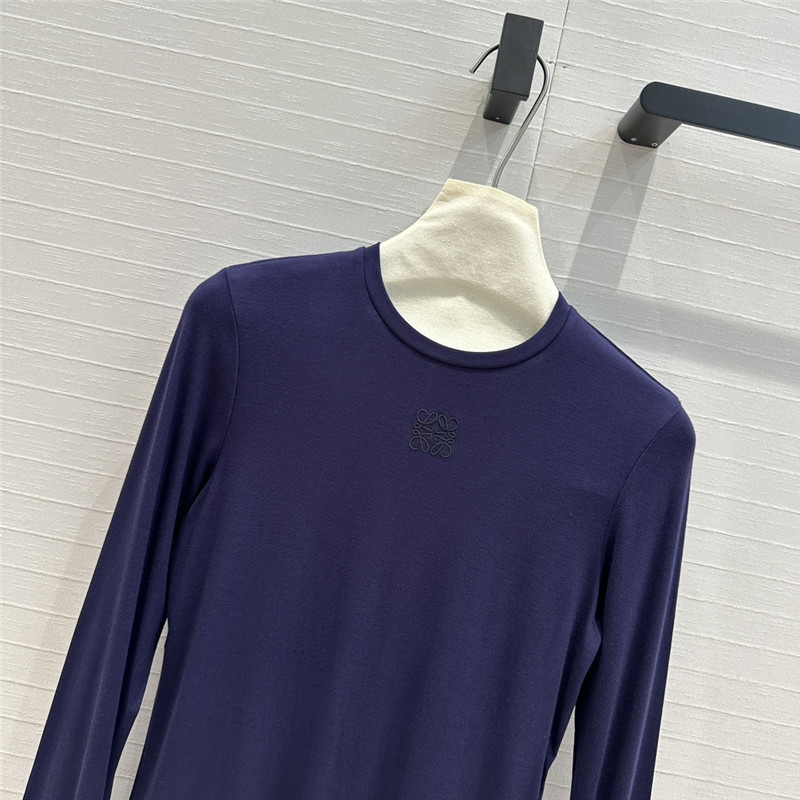 L0ew* knot embroidered bottoming shirt replica clothing