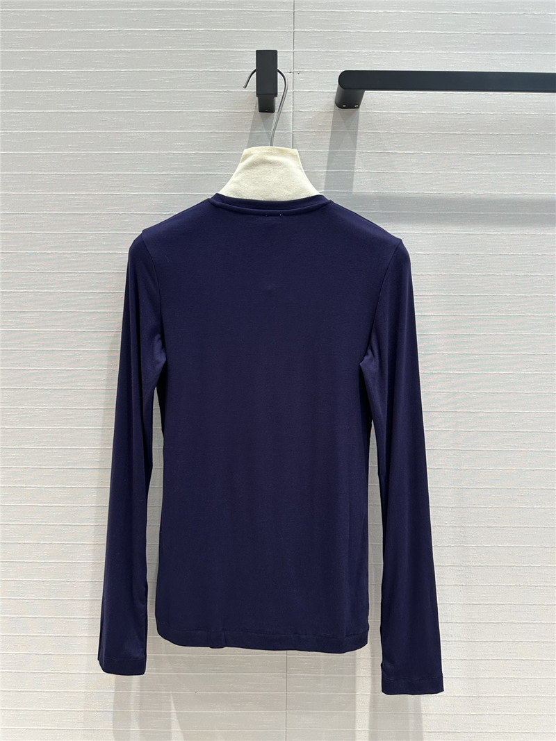 L0ew* knot embroidered bottoming shirt replica clothing