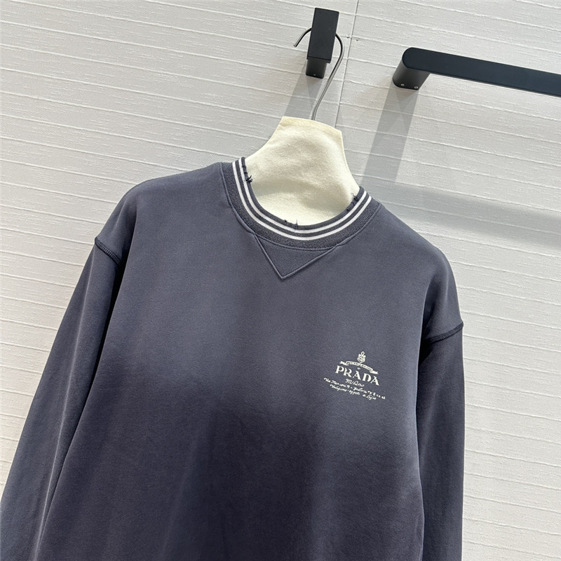 Pra*a old gradient washed round neck sweatshirt replicas clothes