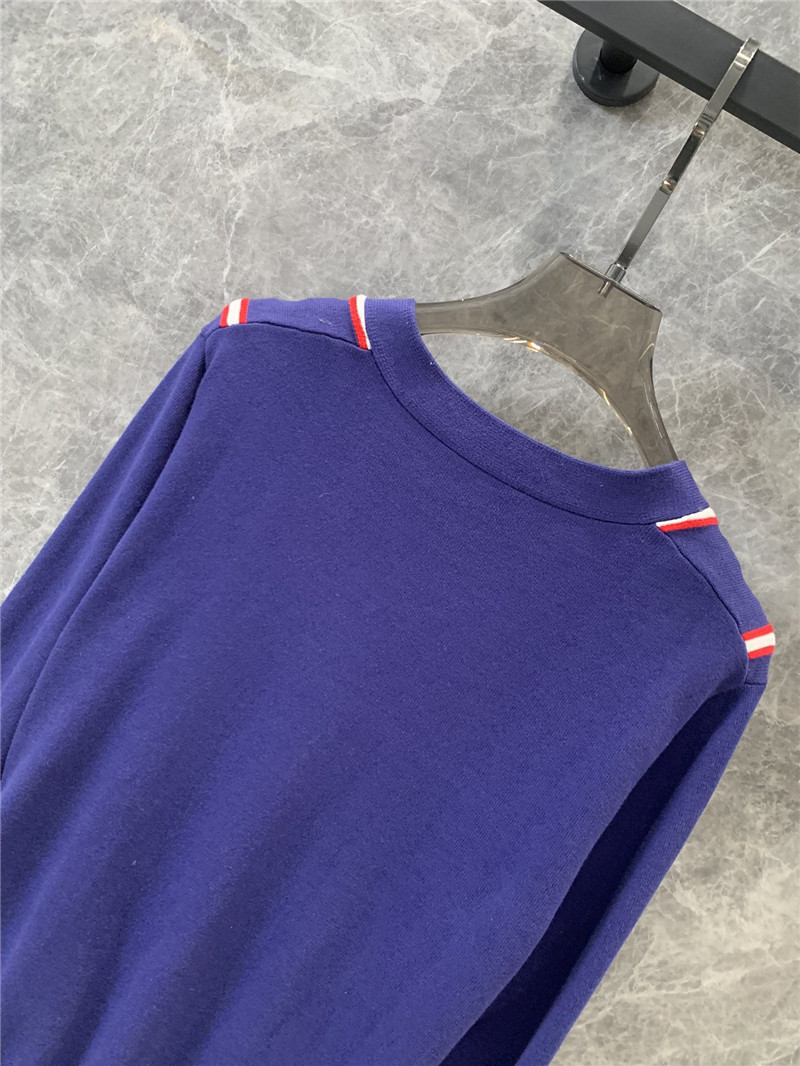 Pra*a contrast vertical striped knitted cardigan replica clothing