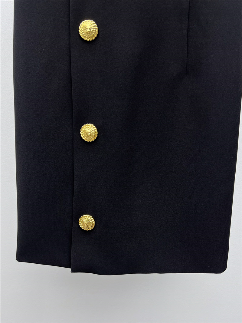 Balmain gold button little black dress replica d&g clothing