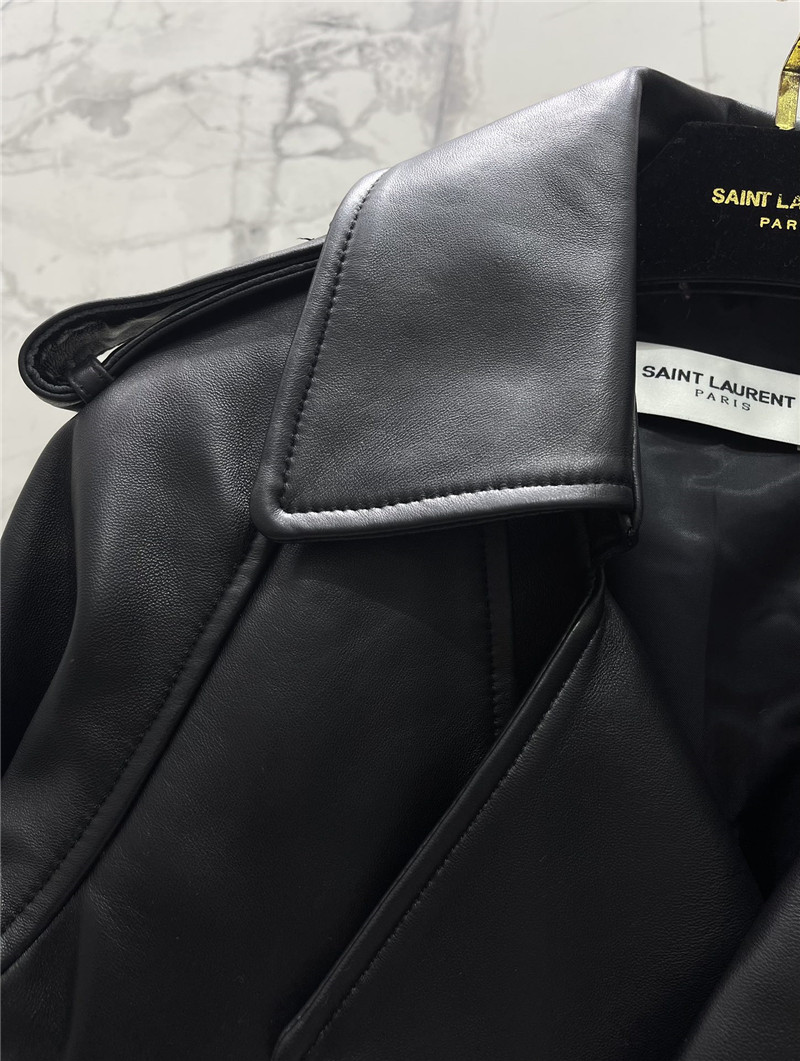 Y51 wide shoulder short leather jacket replicas clothes