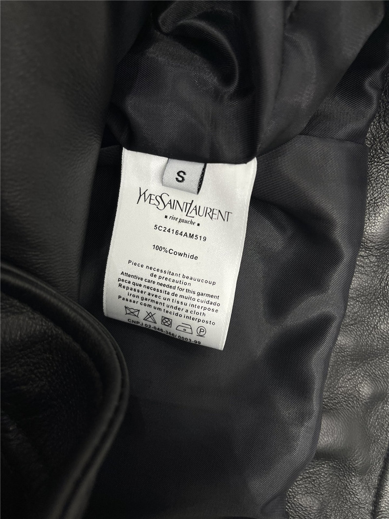 Y51 wide shoulder short leather jacket replicas clothes