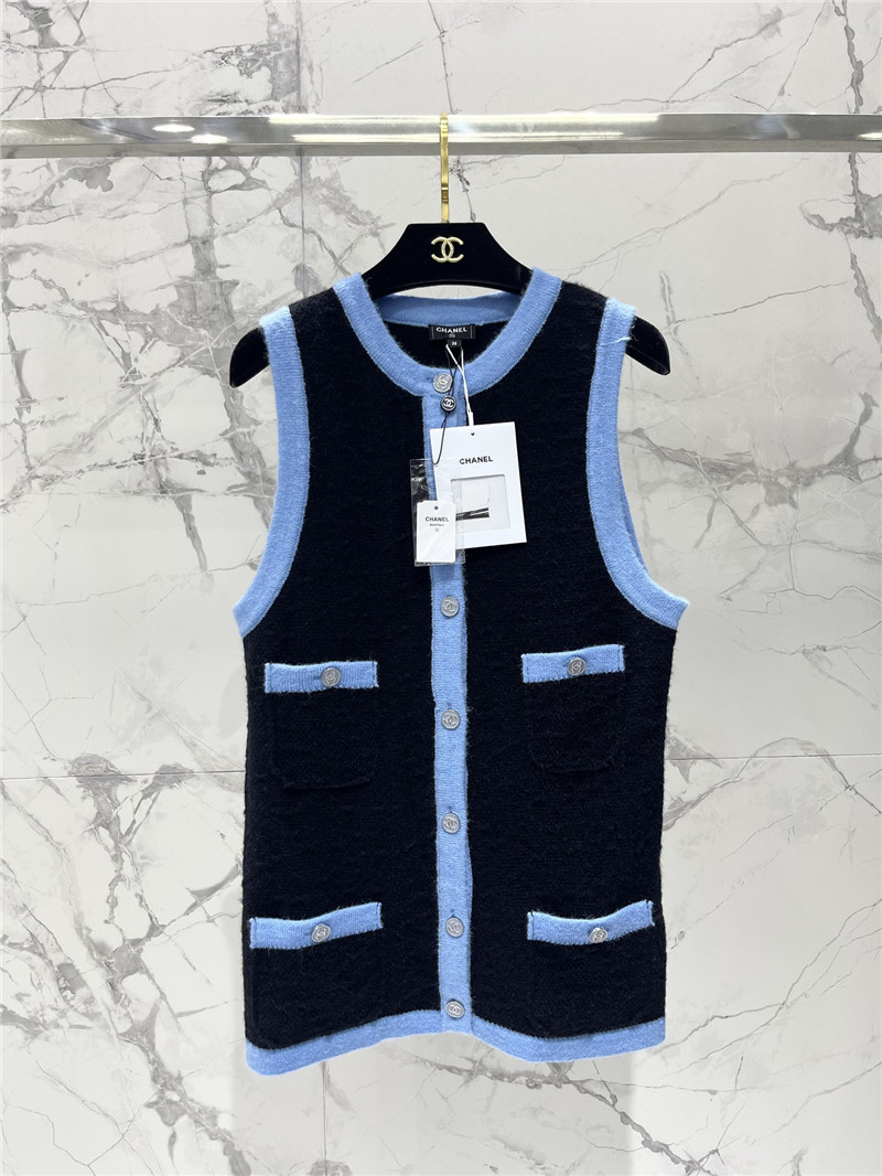Ch**el contrast vest knit dress replica clothing