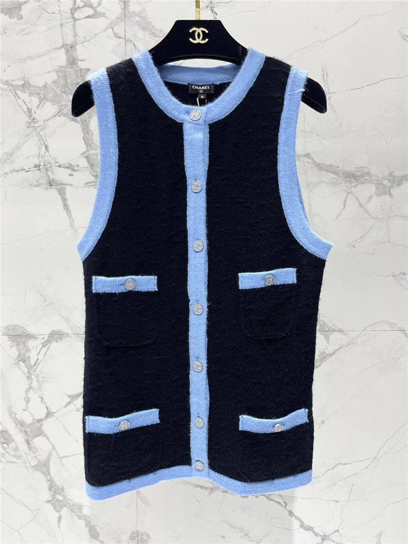 Ch**el contrast vest knit dress replica clothing