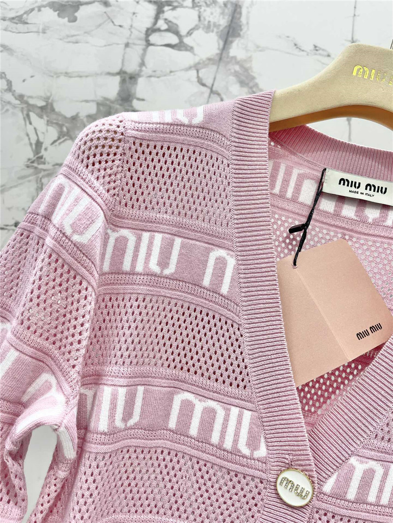 M1um1u letter jacquard cardigan replica d&g clothing