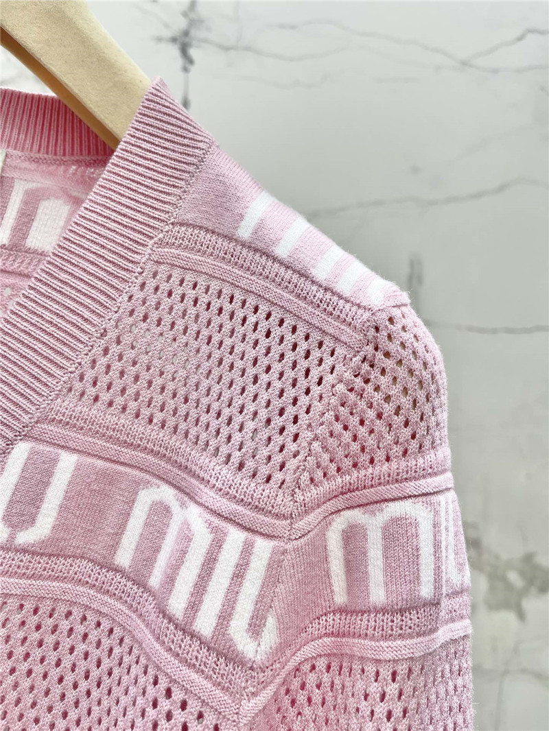 M1um1u letter jacquard cardigan replica d&g clothing