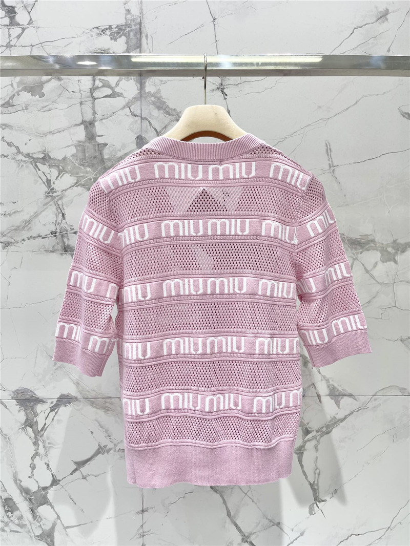 M1um1u letter jacquard cardigan replica d&g clothing