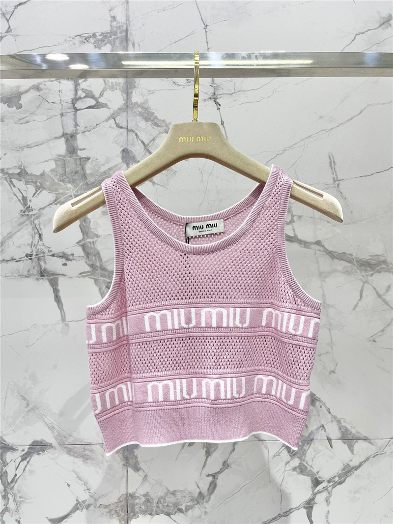 M1um1u letter jacquard vest replica clothing sites