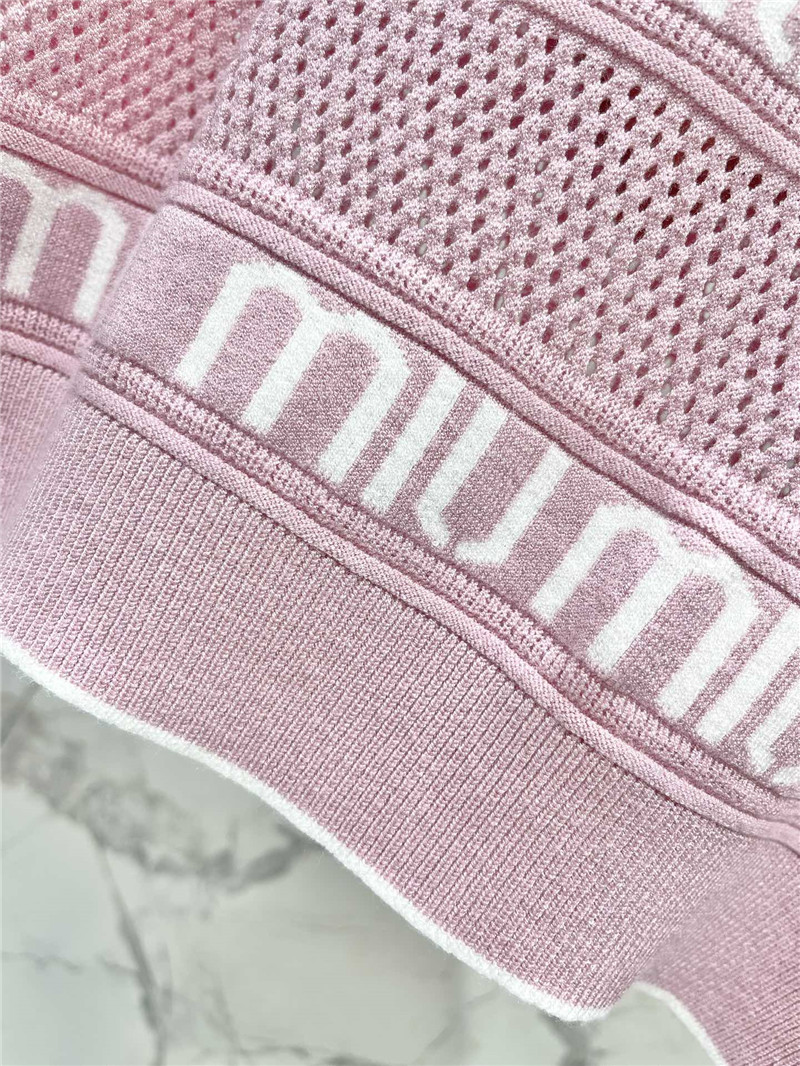 M1um1u letter jacquard vest replica clothing sites