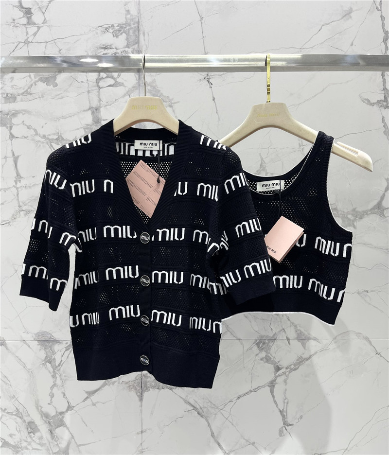 M1um1u letter jacquard vest replica clothing sites