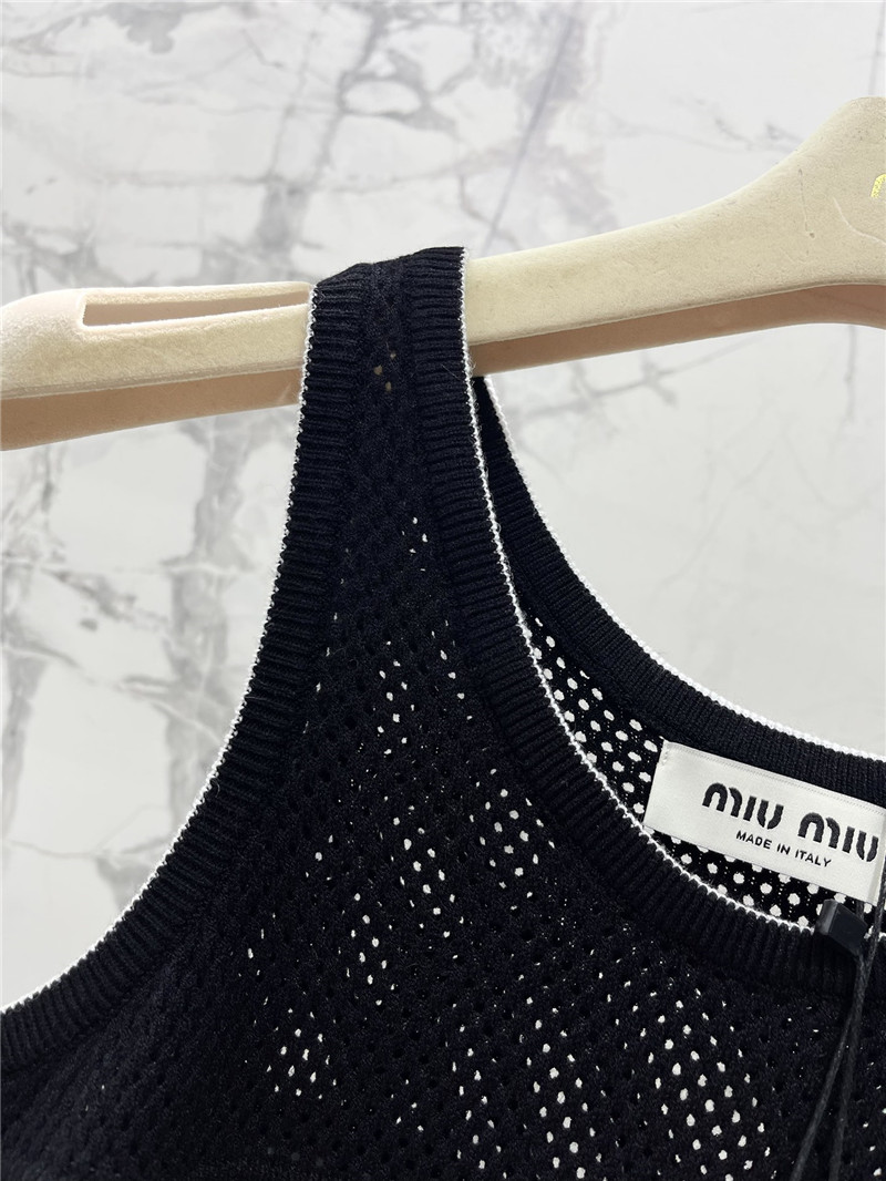 M1um1u letter jacquard vest replica clothing sites