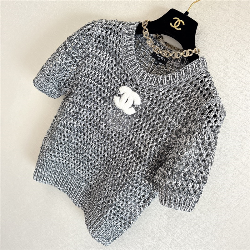 Ch**el new hollow knit short sleeve replica clothing sites