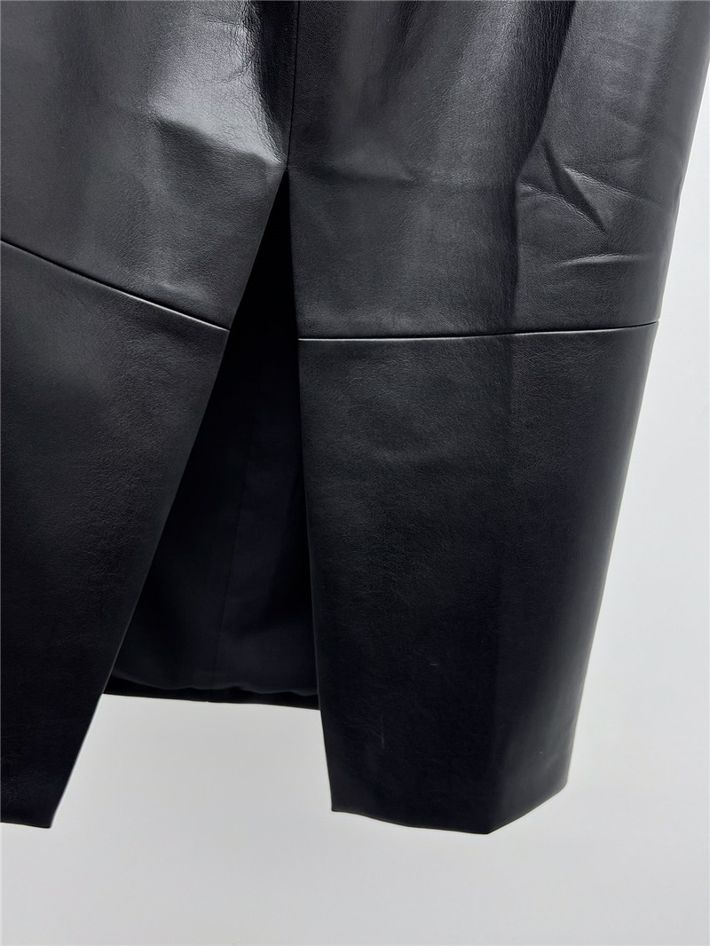 Y51 knot slit leather skirt cheap replica designer clothes