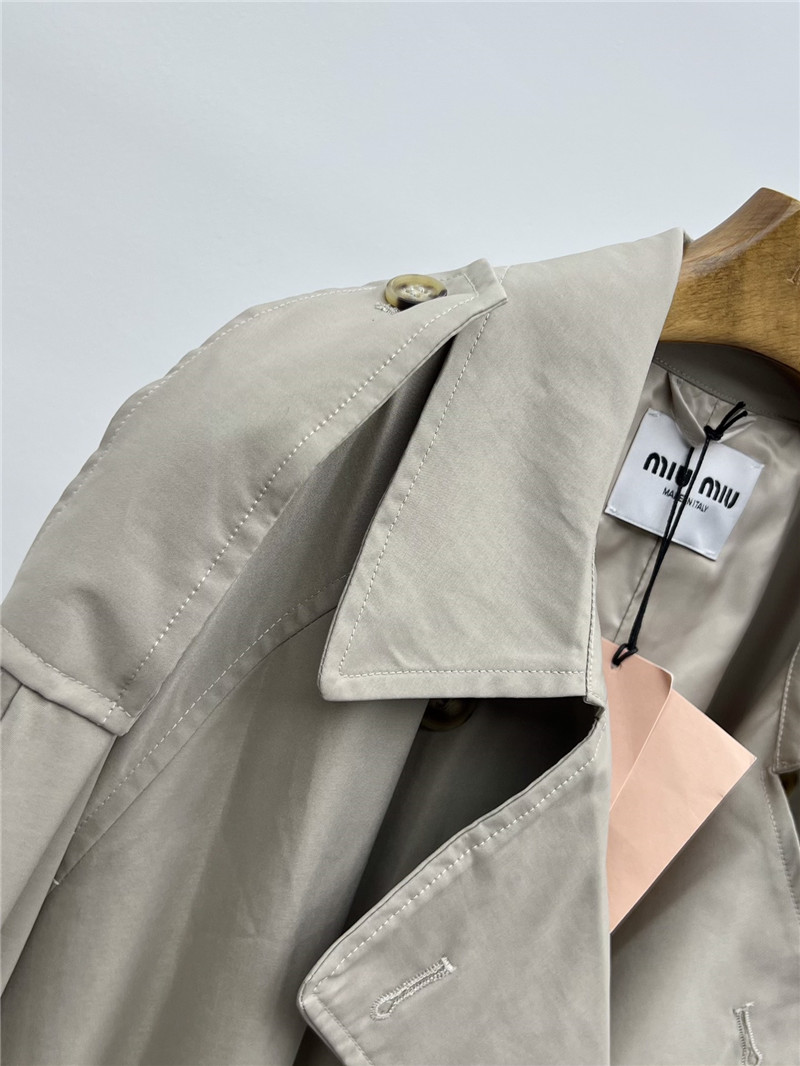 M1um1u double-breasted belted trench coat replica clothing sites