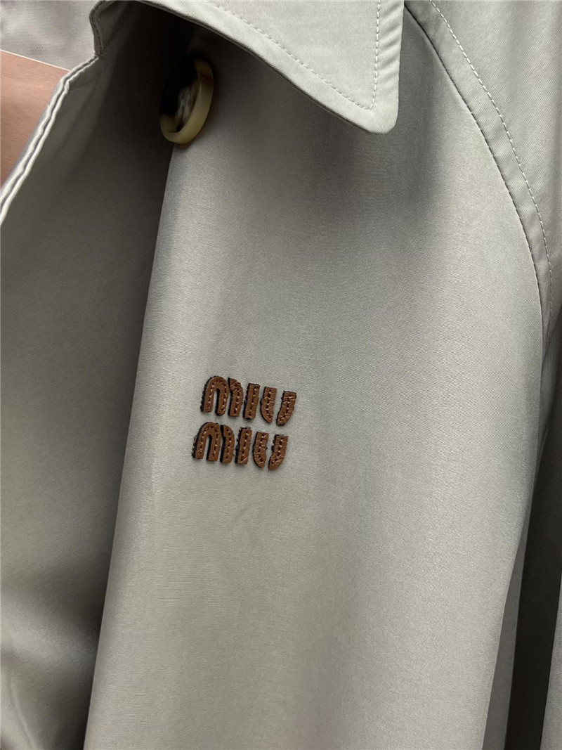 M1um1u double-breasted belted trench coat replica clothing sites