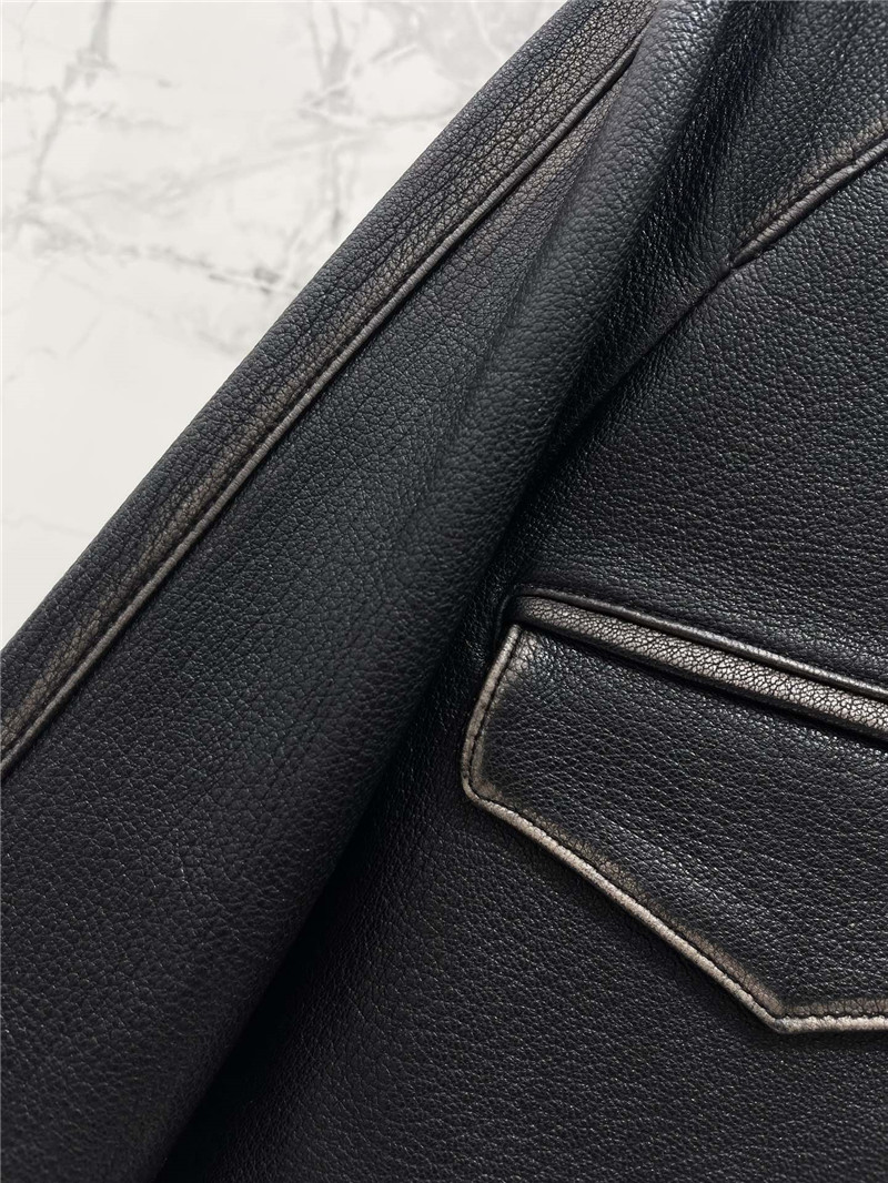 Pra*a short pu leather jacket replicas clothes