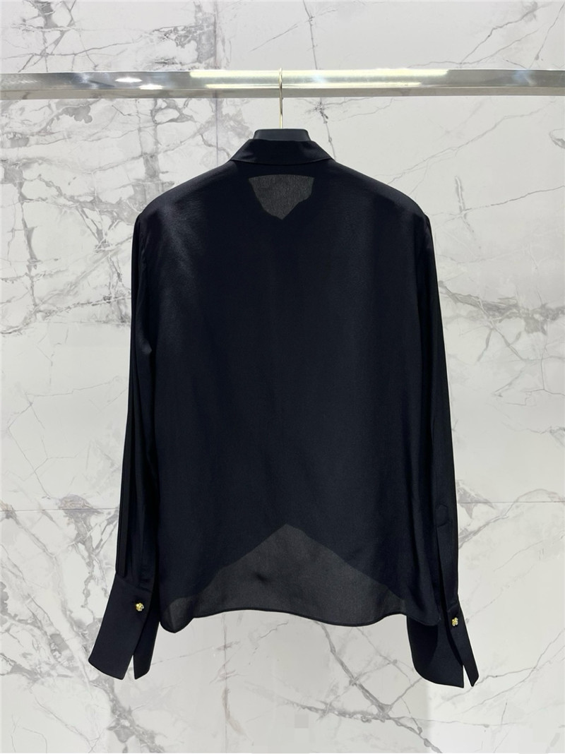 Va1e*ntin0 irregular pleated v-neck silk shirt replica d&g clothing