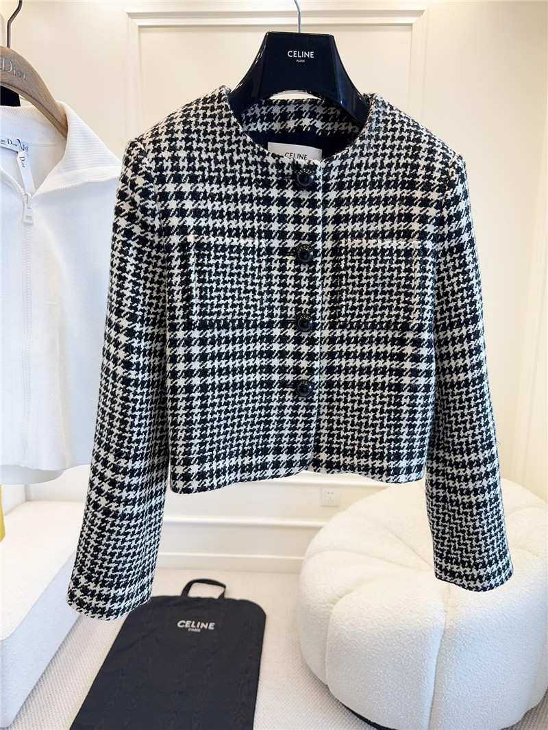 Ce1i*e wool houndstooth coat replica designer clothes