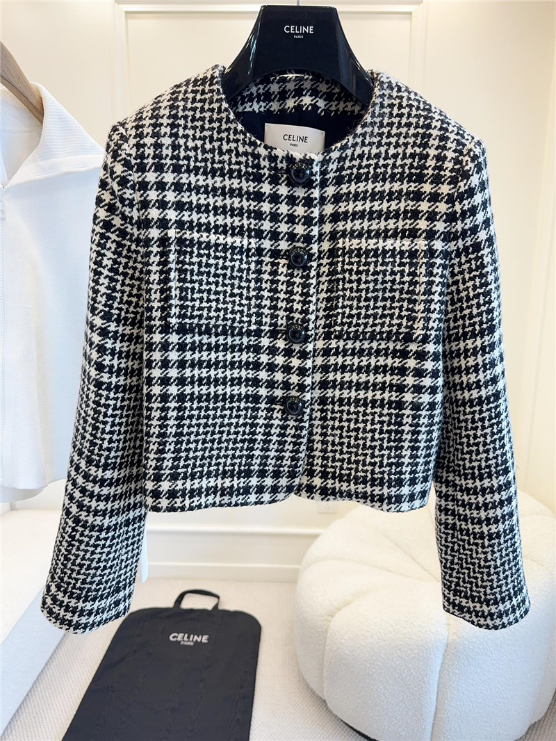 Ce1i*e wool houndstooth coat replica designer clothes