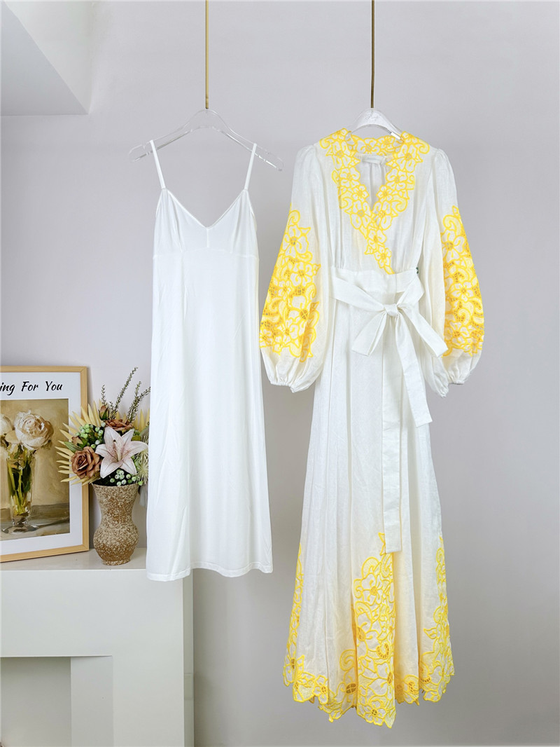 zimm embroidery detail long dress replica clothes