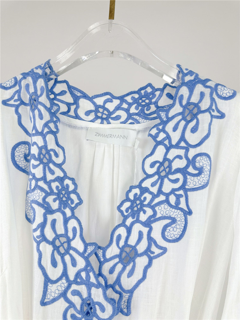 zimm embroidery detail long dress replica clothes