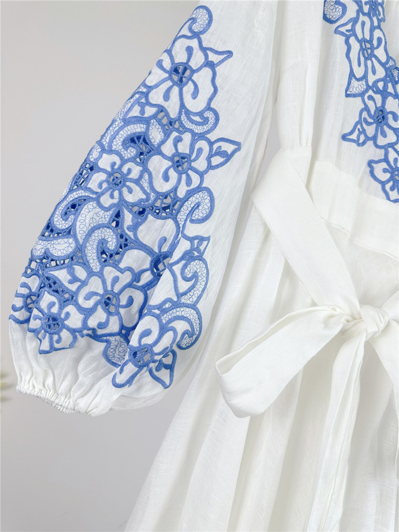 zimm embroidery detail long dress replica clothes