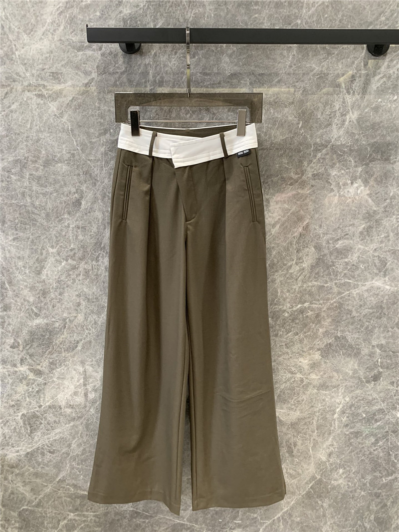 M1um1u wool wide-leg pants replica d&g clothing