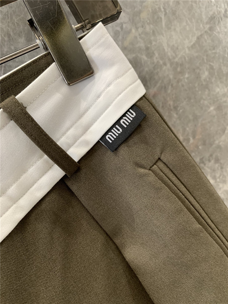 M1um1u wool wide-leg pants replica d&g clothing