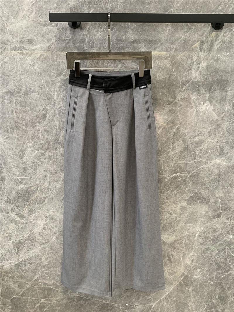 M1um1u wool wide-leg pants replica d&g clothing