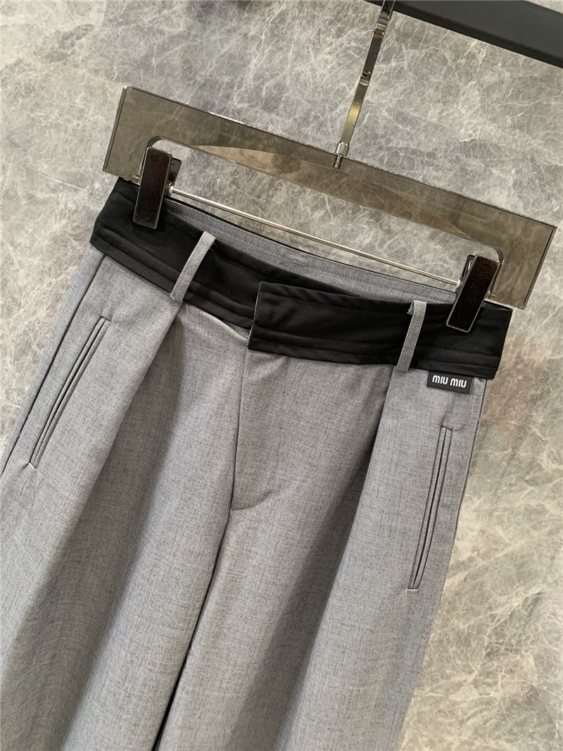 M1um1u wool wide-leg pants replica d&g clothing