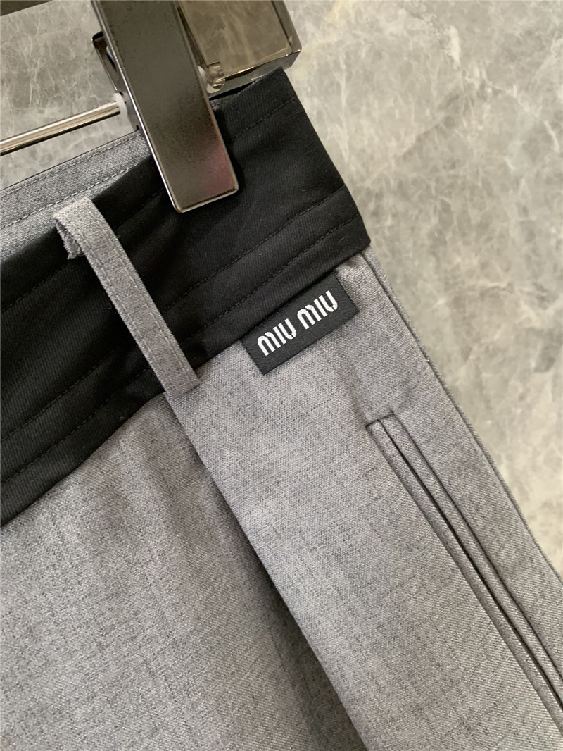 M1um1u wool wide-leg pants replica d&g clothing