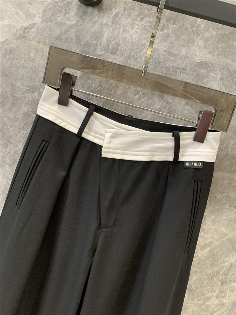 M1um1u wool wide-leg pants replica d&g clothing