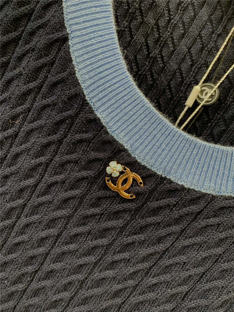 Ch**el double c knitted vest dress replica clothes