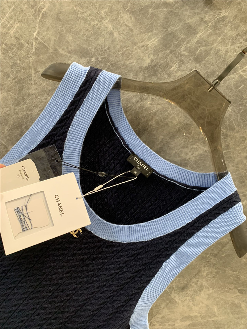 Ch**el double c knitted vest dress replica clothes