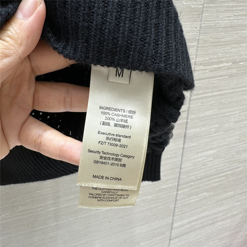 Ce1i*e black openwork rose sweater