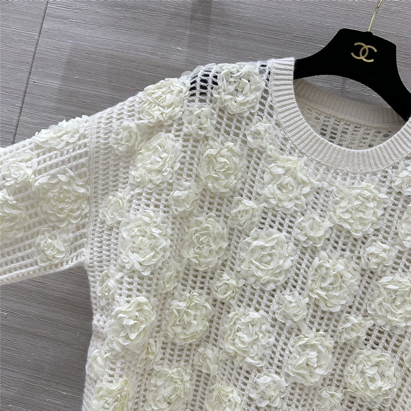 Ce1i*e 3d flower knitted top replica clothes